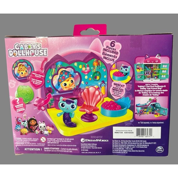 Gabby’s Dollhouse Mercat Seaside Spa & Kitty Narwhal Carnival Room Playset 2023 - Picture 3 of 5